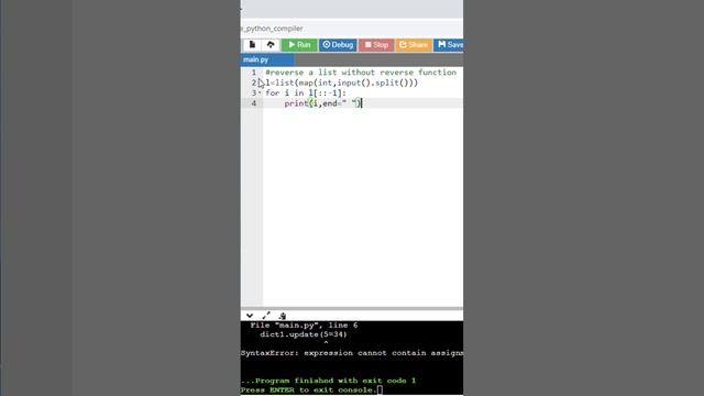 Reverse a List without using reverse() in Python💻 | Python Programs📚 | Practice Coding 🎯 смотреть онлайн
