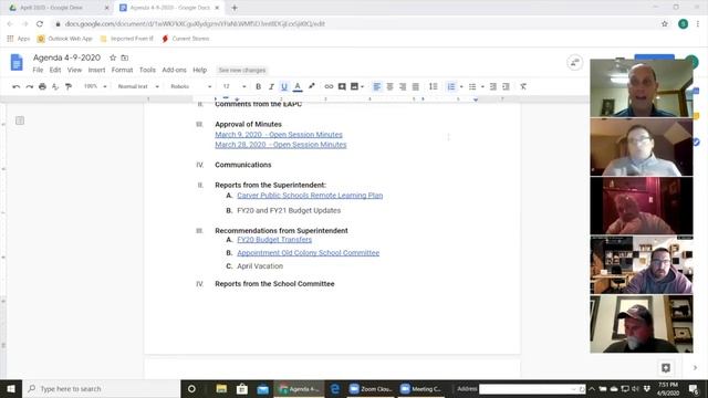 Carver School Committee Meeting 2020/04/09 смотреть онлайн