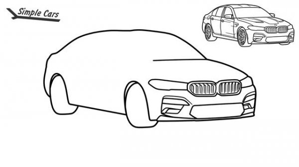 How to draw a BMW M5 F90 CS 2021 / drawing bmw m5 competition 2022 car