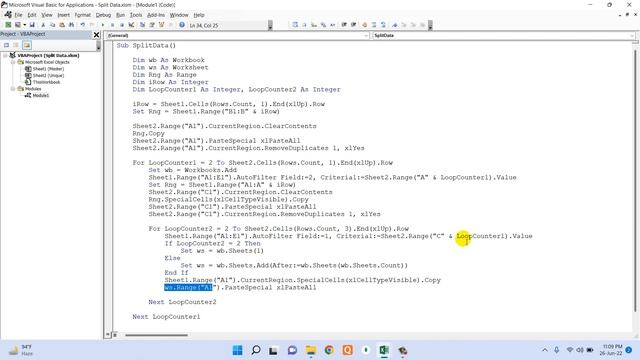 Split MASTER DATA Into Separate Workbooks Based On Two Criteria using VBA Macro смотреть онлайн