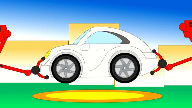 Smart Kids Learn Color Cartoons For Children 5: Coloured Cars [聪明的孩子创建具有彩色形状] ABC 123