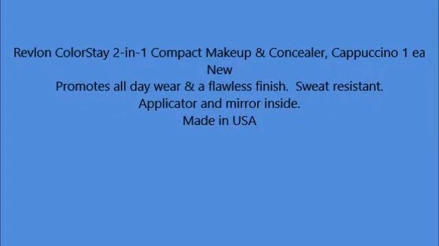 Revlon ColorStay 2 in 1 Compact Makeup & Concealer, Cappuccino 1 ea смотреть онлайн
