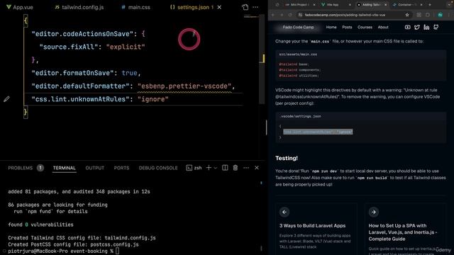 040 Installing And Using TailwindCSS