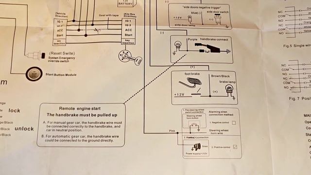 User Manual & wiring diagram for Banvie car alarm system смотреть онлайн