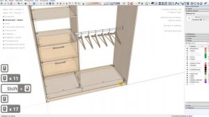 Шкаф в SketchUp с экспортом в Базис