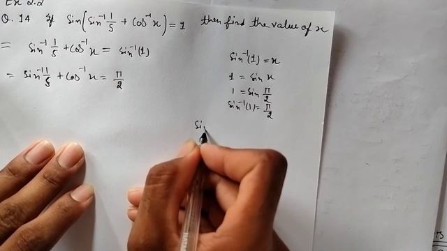 Ex 2.2 Q14 sin(sin^-1 1/5+cos^-1x)=1 || Inverse Trigonometry| Q14 Ex 2.2 Class 12 Math смотреть онлайн