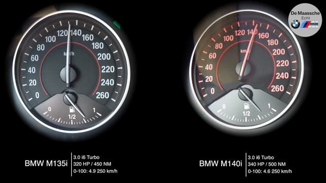 BMW M135i vs M140i 0-250km/h ACCELERATION & TOP SPEED - BMW M De Maassche Echt смотреть онлайн