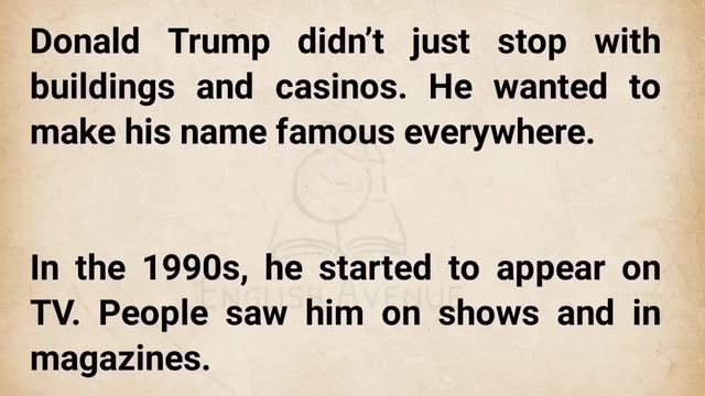 Биография Дональда Трампа на английском языке для чтения текста и понимания на среднем уровне.