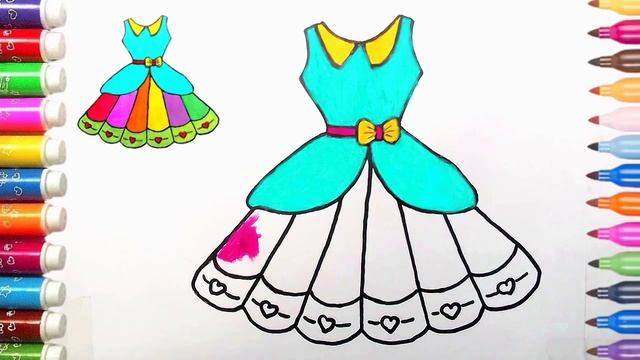 How to Draw Cute Frock | Beautiful Dress Drawing step by step | Stylish Frock Drawing for Kids смотреть онлайн