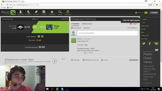 COMO APOSTAR NO DOTA2LOUNGE - SISTEMA NOVO! смотреть онлайн
