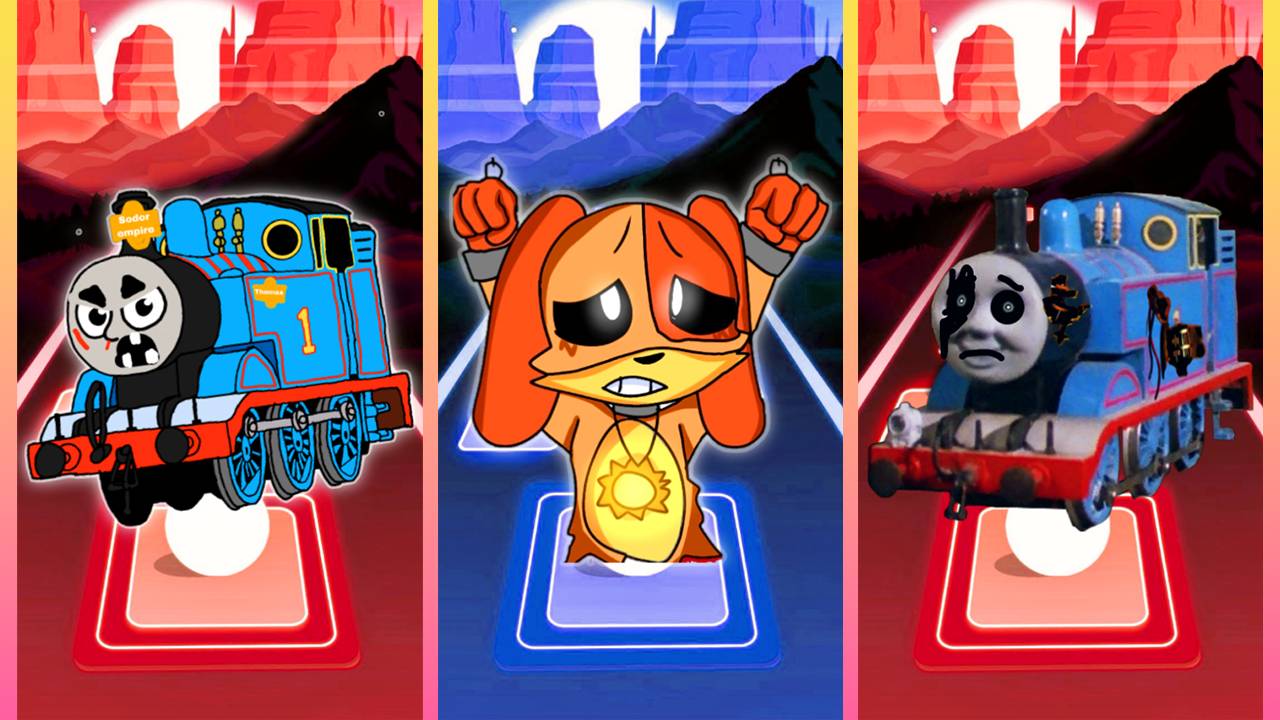 TRAIN VS DOGDAY VS TRAIN 2 | Tiles Hop Battle