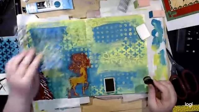 Facebook Live Upload Art Journal Page Christmas Lady and Reindeer смотреть онлайн