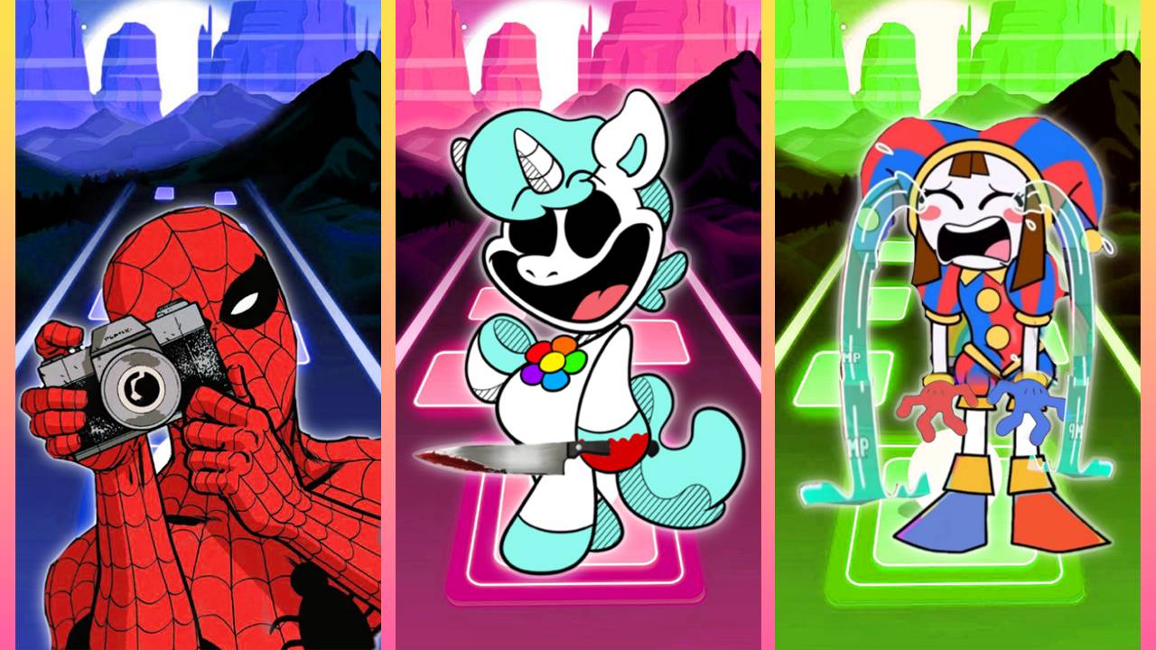 SPIDERMAN VS POPPY VS RAGATHA | Tiles Hop Battle