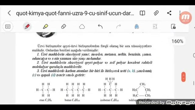 9-cu Sinif Kimya.üzvi Kimya Nəyi öyrənir .səhifə 143,144,145,146