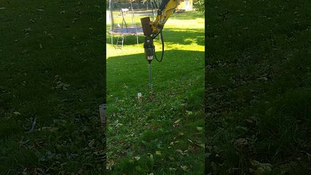 Ground Screw 1600 mm long (63 inches) Installation with a Mini Excavator смотреть онлайн