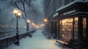 Музыка для чтения Книжный магазинчик на заснеженной набережной.
