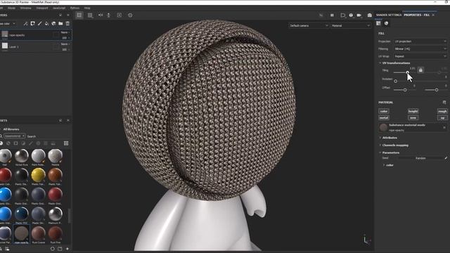 How to use woven rope fabric material in substance painter? смотреть онлайн