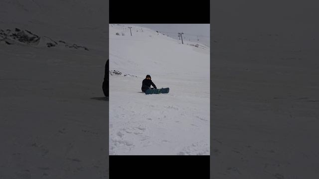 Первый раз на сноуборде.