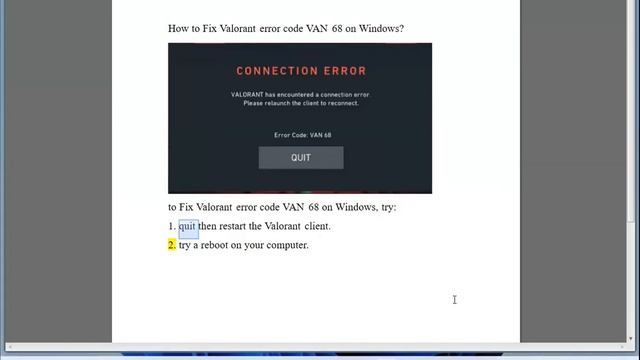 Fix Valorant Connection error code VAN 68 on Windows 11/10 смотреть онлайн