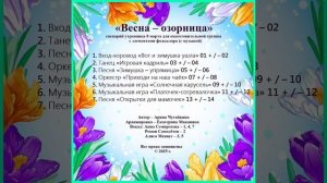Арина Чугайкина Весна - озорница - сценарий утренника 8 марта для подготовительной группы (с музыкой