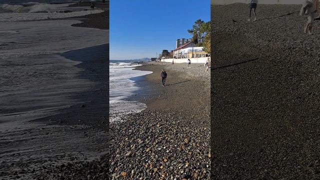 Адлер. Пляж "Чайка" 26 февраля. смотреть онлайн