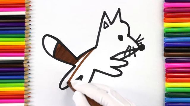How to Draw and Color a Fox Cartoon for Kids | Drawing and Coloring Fox | Art4Kids смотреть онлайн