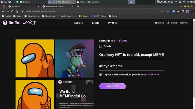 Testnet Tutorial: Meme Network | Create your Meme NFT! смотреть онлайн