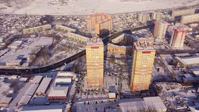 Дома на Калинина 41Б, 41В с высоты, Красноярск смотреть онлайн