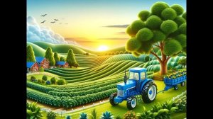 Синий Трактор... Колеса Трактора Крутятся... Детские песни...