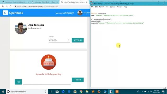Exploiting VIEW AS option::--CTF challenge similiar like facebook environment--part1 смотреть онлайн