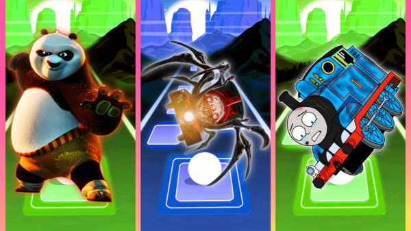 PANDA VS MONSTER TRAIN VS TRAIN | Tiles hop battle