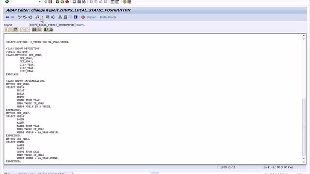 SAP ABAP-OOPS Local Static Pushbuttons Report(OO ABAP) смотреть онлайн
