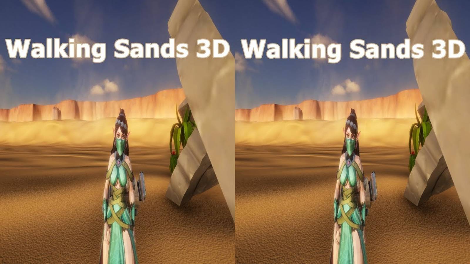 Walking Sands  3D Video SBS VR Box Google Cardboard