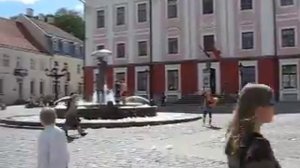 Estonian jailbait dressed as toddlers having a foam party in the fountain in front of the Town Hall