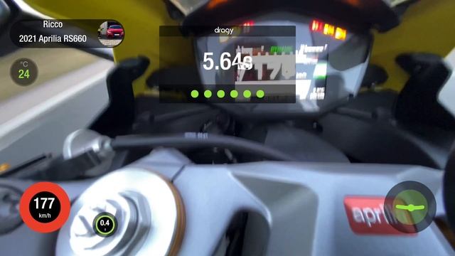 Aprilia RS660 100-200 km/h („60-130 mph“) Dragy смотреть онлайн
