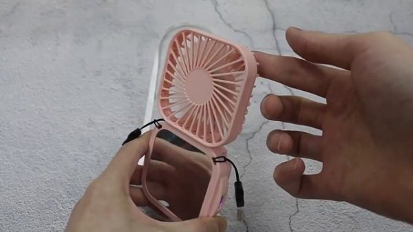 Summer hanging neck folding small fan ~...