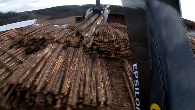 Unloading a load of timber on a Timbertruck #19 смотреть онлайн
