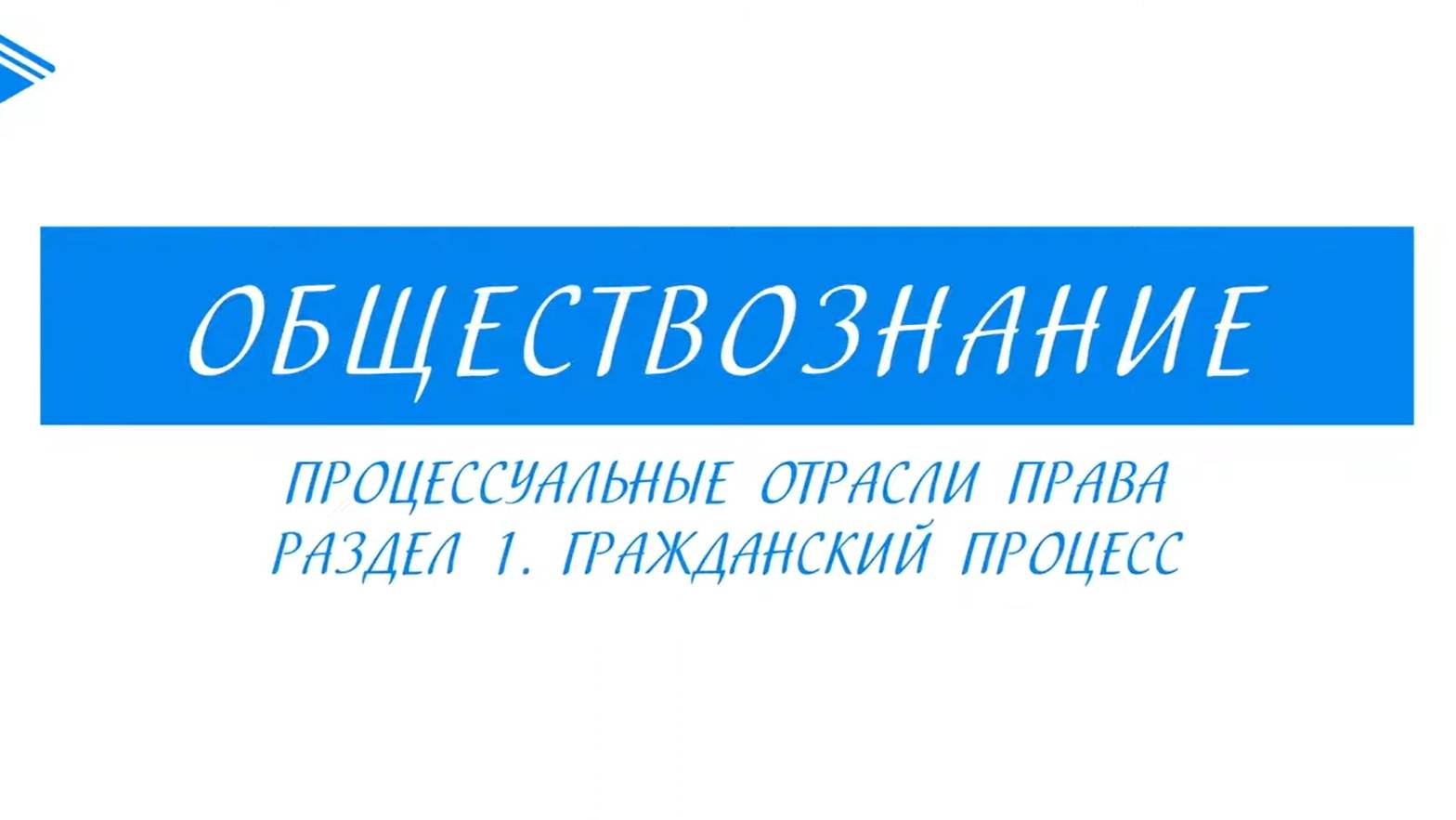 10 класс - Обществознание - Процессуальные отрасли права. Гражданский процесс смотреть онлайн