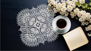 Маленькая квадратная салфетка с рельефом крючком - мастер класс. Часть 1