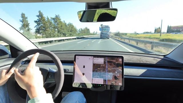 Prueba Autopilot FSD Tesla model 3 2024 en autovía смотреть онлайн