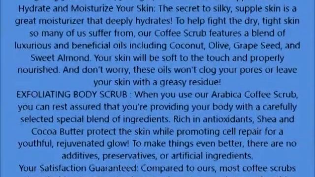 Pure Body Naturals Arabica Coffee Scrub with Organic Coffee, Coconut and Shea Butter, 8 8 oz смотреть онлайн