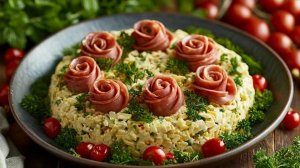 Вареная колбаса  с яблоком и свежим огурцом.  Салат Оливье с яблоком и свежими огурцами