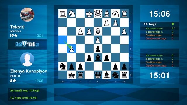Chess Game Analysis: Toka12 - Zhenya Konoplyov : 1-0 (By ChessFriends.com) смотреть онлайн