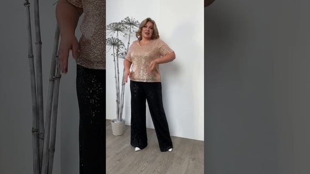 Блузка с V вырезом с пайетками смотреть онлайн