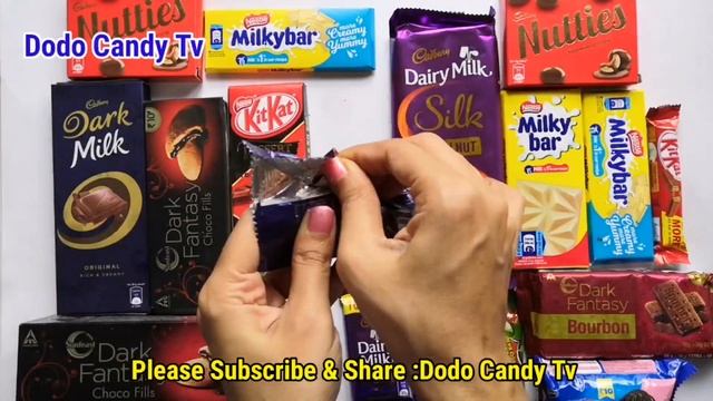 Lots of new chocolates | Dark milk |nutties | Cadbury silk hazelnut | kitkat dessert смотреть онлайн