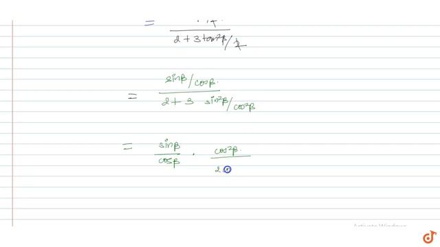 If `2 tan alpha =3 tan beta,` prove that `t a n(alpha-beta)=(sin 2 beta)/(5-cos 2 beta).` смотреть онлайн