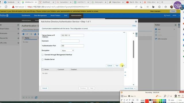 Infoblox Remote authentication using Windows Active Directory смотреть онлайн