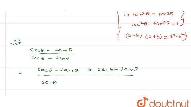 सिद्ध कीजिए - `(sec theta-tan theta)/(sec theta+tan theta)=1-2 sec theta tan theta+2 tan^(2)theta смотреть онлайн