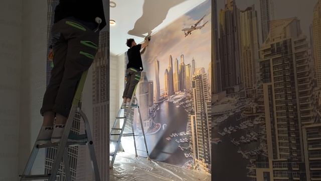 Фотообои 3д с небоскребами. Изготовление и монтаж. смотреть онлайн