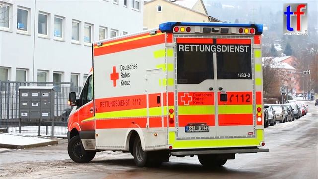 Mercedes-Benz Sprinter Ambulance + V-Klasse Physician / NAW Einsatz DRK Esslingen, 10.01.2017. смотреть онлайн
